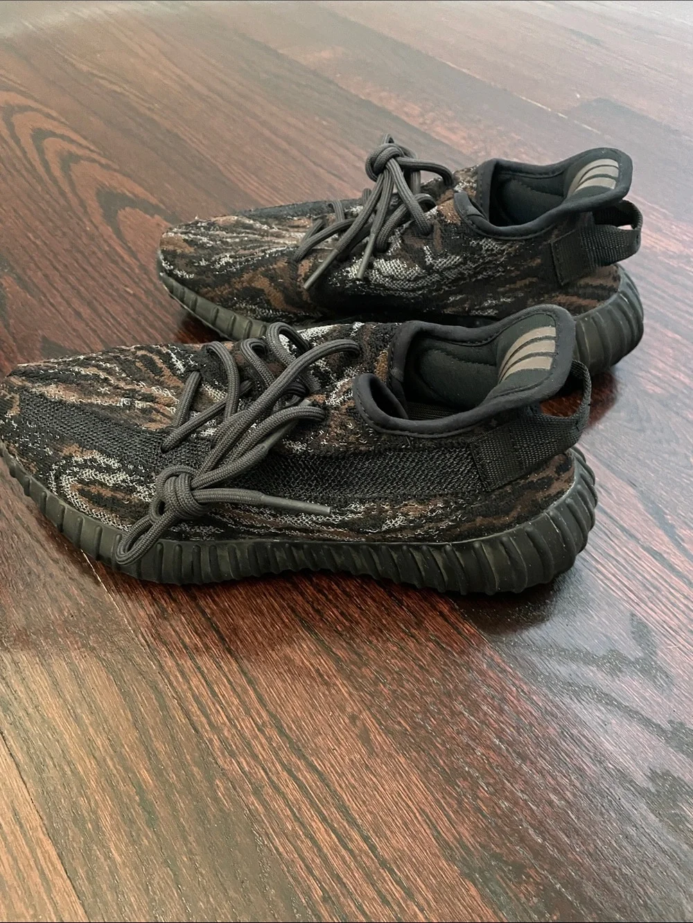 Yeezy Sneakers in Black, Brown and Cream Pattern